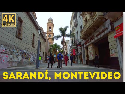 Sarandí Pedestrian Street, Montevideo, Uruguay Virtual Walking Tour (4K)