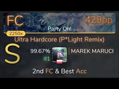 MAREK MARUCHA | kors k - Ultra Hardcore (P*Light Remix) [Party On!] 99.67% {#1 💖429pp FC} - osu!