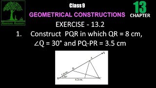 Class 9 GEOMETRICAL CONSTRUCTIONS EXERCISE - 13.2