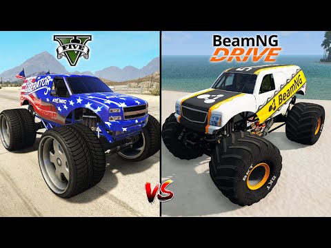 GTA 5 MONSTER TRUCK VS GTA SAN ANDREAS MONSTER TRUCK VS BEAMNG MONSTER TRUCK - WHICH IS BEST?