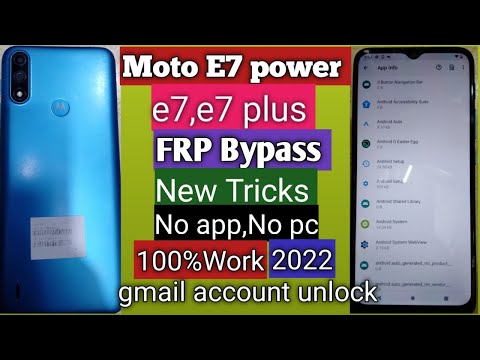 Moto E7 power(xt2097) | E7 Plus Frp Unlock/Bypass Google Account Lock Without PC, Android 10