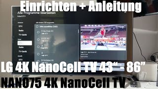 LG 4K NanoCell TV 43“ - 86” NANO75 4K NanoCell TV mit VA-Panel und Direct LED einrichten & Anleitung