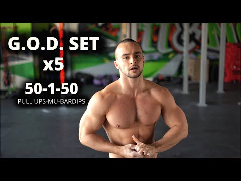 G.O.D. SET: 50 PULL UPS - 1 MUSCLE UP - 50 BARDIPS *5 TIMES*  FOR THE FIRST TIME IN CALISTHENICS!