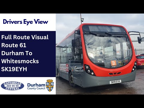 DEV: Full Route Visual | Durham County Council Bus Route 61 - Durham To Whitesmocks | SK19EYH