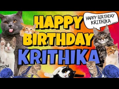 Happy Birthday Krithika! Crazy Cats Say Happy Birthday Krithika (Very Funny)