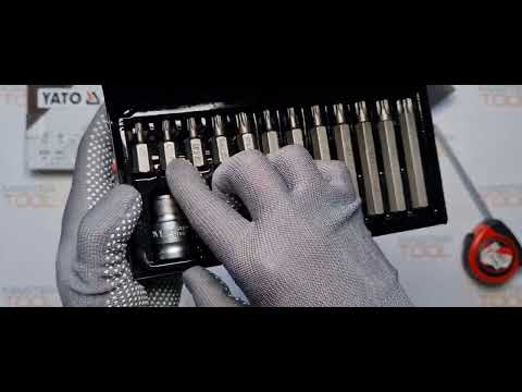 Бита TORX 30, 75 мм + переходник ?, 15 шт. в наборе YATO (YT-0411)