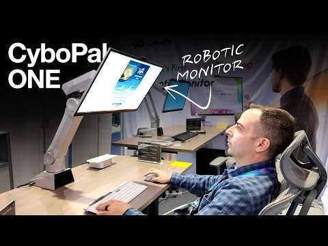 The Monitor Stand Robotic arm can be Raised and Lowered video review thumbnail