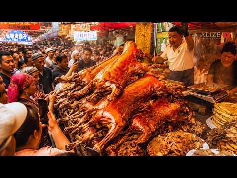 Inside China’s Hidden Frontier Market | INSANE Roast Lamb & Xinjiang Food Feast