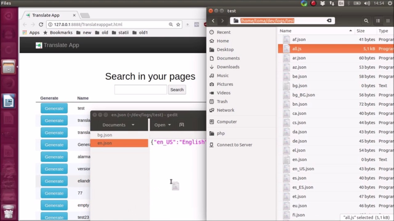 JavaScript Translation files with Translate App