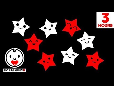 Baby Sensory - Black White Red Animation - Sleepy Time Sleepy Star - 3 Hours of Lullaby