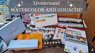 Livestream: Swatching Gouache and Watercolors!