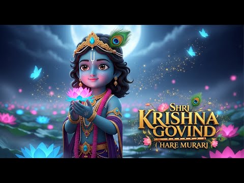 "Shri Krishna Govind Hare Murari | Sleep Music for Kids with Baby Animals | Lullaby"