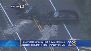 3 People Seriously Injured In 2-Car Crash In Delaware