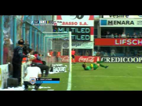 Gol de Eluchans. Rafaela 1 - Rosario Central 0. Fecha 6. Primera 2015. FPT