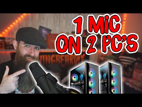 1 MIC ON 2 PC's VIA NETWORK - NO MIXER - FREE! // Use VoiceMod or Effects on 2 PC's from 1 Mic!