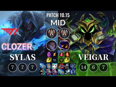 T1 Clozer Sylas vs Veigar Mid - KR Patch 10.15