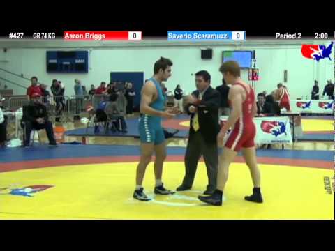 Schultz GR 74 KG Champ. Round 2: Aaron Briggs (NYAC) vs. Saverio Scaramuzzi (Italy)