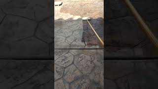 wet look sealer on stamped concrete
