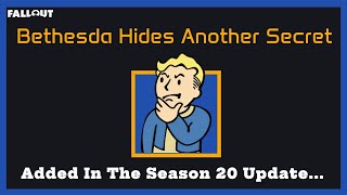 Bethesda Quietly Added A New Plan To Fallout 76......