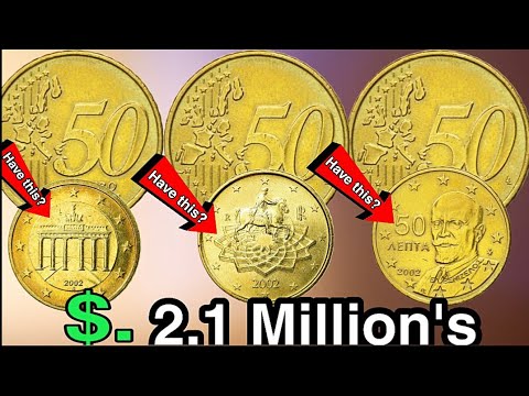 To 3 Ultra 50 Euro Cent most valuable Fifty Euro Cent Coins worth lot of money! Coins worth money!