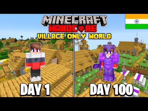 I Survived 100 Days in Village Only World in Minecraft Hardcore (HINDI)