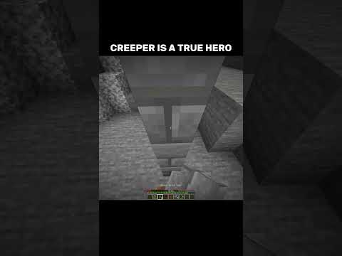 Minecraft the creeper became a hero #minecraft #shorts #funny