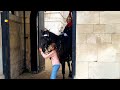Kind Girl Helps Very FRIGHTENED Kings Guard Horse Calm Down