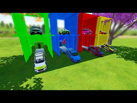 TRANSPORTING BMW, DACIA, VOLKSWAGEN, AUDI, RANGER ROVER, DODGE WITH MAN TRUCKS! Farming Simulator 22