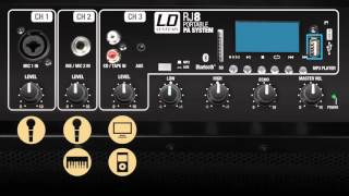 LD Systems Roadjack 8" Battery Powered Bluetooth Loudspeaker With Mixer