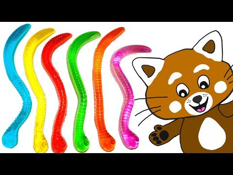 Pukkins gör roliga slime ormar - Lek och lär dig färger med roligt slime - Lek med oss