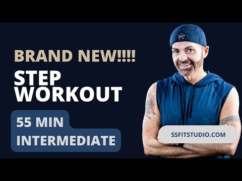 Intermediate Step Aerobic Workout SS Fit Studio Steve SanSoucie 135 bpm Step Workout