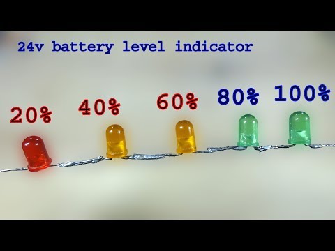 24 volt battery level indicator, battery volt level indicator circuit Video