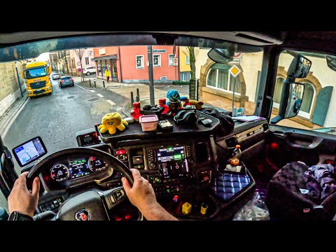 ASMR 🇩🇪 POV Truck Driving Scania R500 | Germany Road Vibes In Winter | 4k HD |
