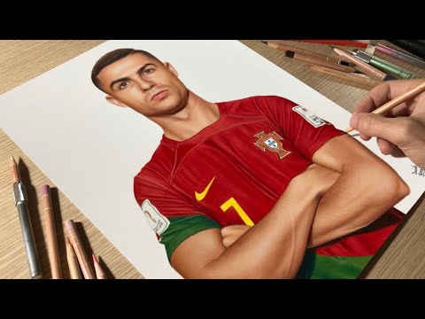 Drawing Cristiano Ronaldo (Portugal) • Time Lapse