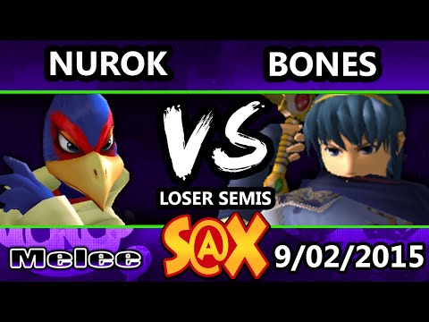 S@X 113 - Nurok (Falco) Vs. Bones (Falco, Marth) SSBM Loser Semis - Smash Melee