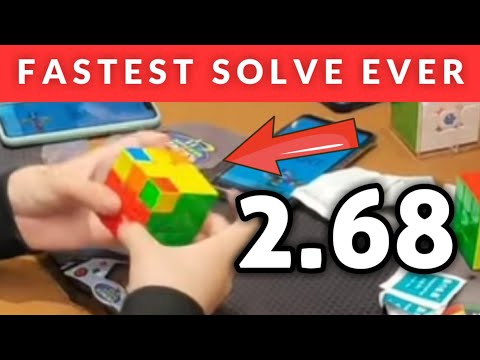Ruihang Xu's 3x3 2.68 in Slow Motion || World's Fastest Unofficial Solve Ever