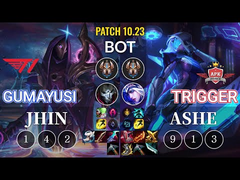 T1 Gumayusi Jhin vs APK Trigger Ashe Bot - KR Patch 10.23