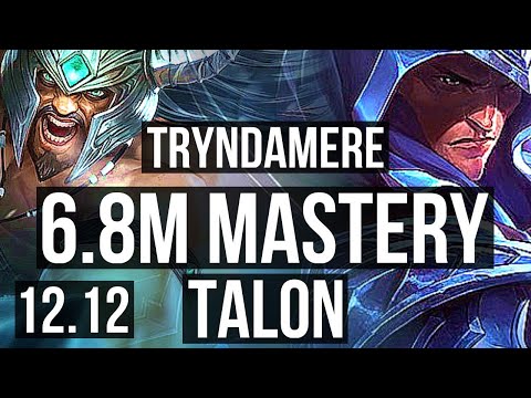 TRYNDAMERE vs TALON (MID) | 6.8M mastery, Quadra, 1600+ games | NA Diamond | 12.12