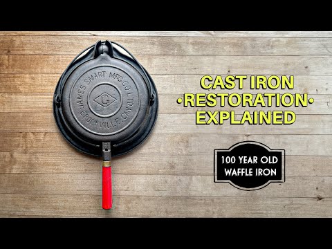 How I RESTORED This 100 Year Old Cast Iron Waffle Maker - The FULL Process