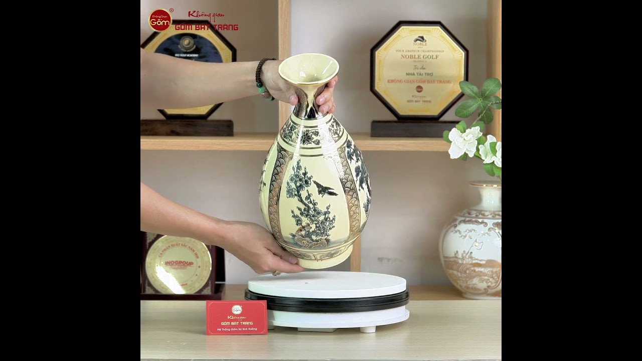 Bình Tứ Cảnh Âm Dương Mẹ Vẽ Vàng