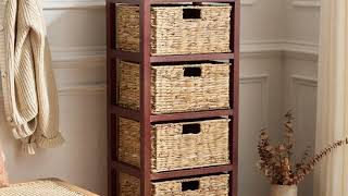 🪑🌿 Elegant Storage Upgrade! 5-Drawer Wicker Tower That Instantly Elevates Your Home Decor