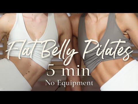 5 MIN FLAT BELLY PILATES AB Workout//NO EQUIPMENT//14 Day Challenge