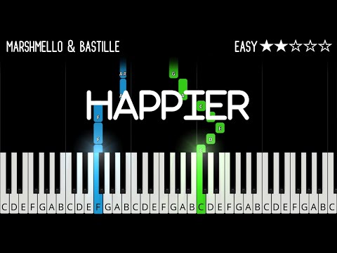 Marshmello ft. Bastille - Happier - EASY Piano Tutorial