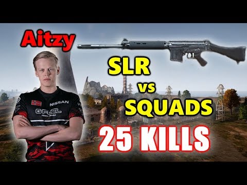 Faze Aitzy - 25 KILLS - SLR vs SQUADS - PUBG