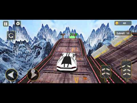 impossible stunt car tracks 3d: blue car driving stunts levels 14 & 15 - android gameplay 2022