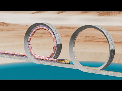 Trains vs Double Loop 😱 - Beamng Drive