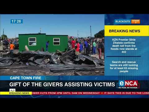 Gift of the Givers assisting Cape Town fire victims
