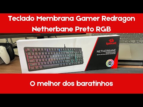 Teclado Membrana Gamer Redragon Netherbane Preto RGB - Melhor teclado gamer barato