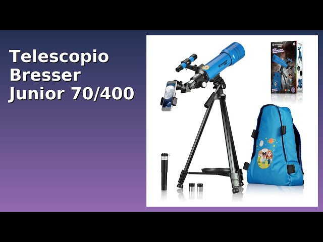 Vídeo relacionado con Bresser Junior 70/400 - Telescopio para niños a Partir de 8 años, astronomía Principiantes, telescopio con Mochila, Accesorios y Soporte para Smartphone, Cielo Nocturno Azul