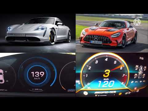 Porsche Taycan Turbo S vs Mercedes-AMG GT Black Series 0-250 kmh race